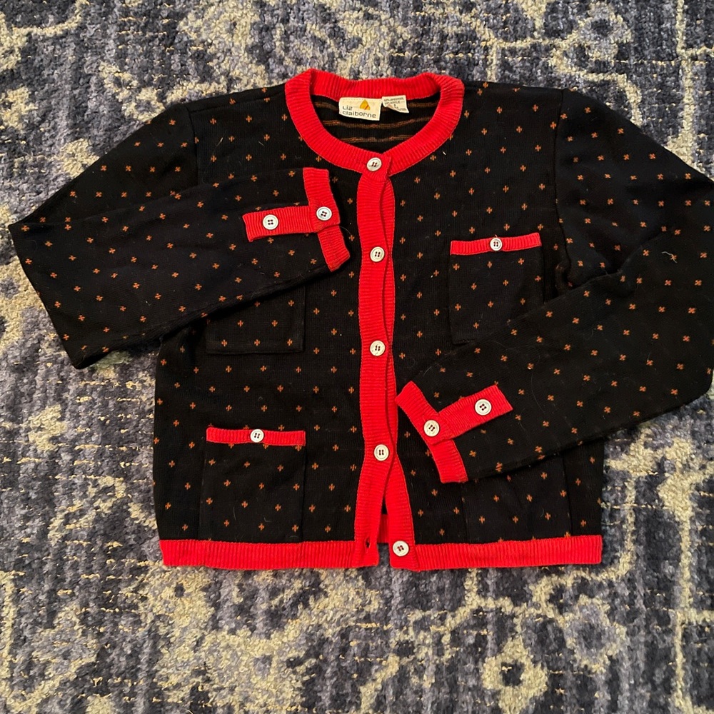 Vintage Liz Claiborne sweater with pockets and buttons